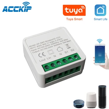 

ACCKIP MINI Wifi DIY Smart Switch Two Way Wiring Home Automation Modules Compatible With Tuya APP Works with Alexa Google Home