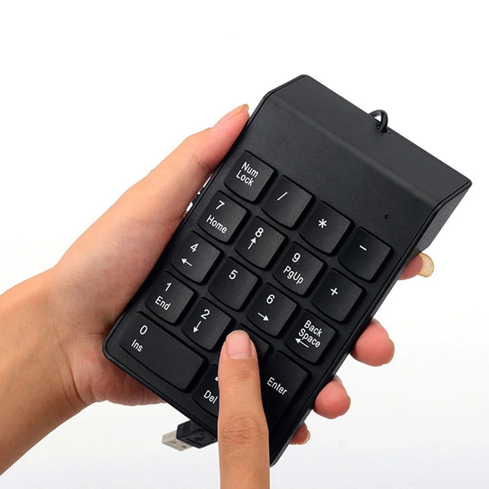 

USB cable Numeric Keypad Wired Number Pad 18 Keys Mini Digital Keyboard for Laptop PC Notebook Desktop