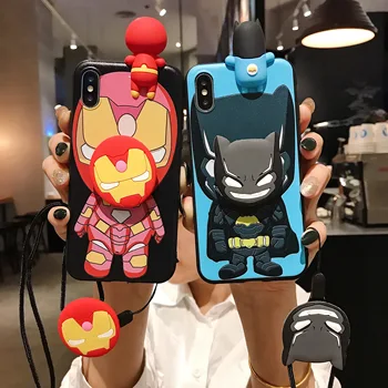 

3D Captain America Spider Iron Man Batman Soft Silicone Case With Bracket For Samsung A10 A20 A30S A50 A70 M20 S8 S9 S10 Plus