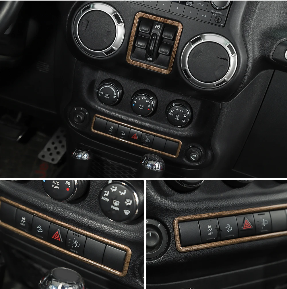 MOPAI Интерьер Литье для Jeep Wrangler автомобиль дерево зерна интерьер декоративный комплект крышка для Jeep Wrangler JK 2011+ аксессуары