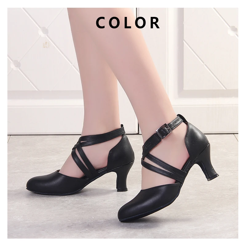 SWDZM Ballroom Dance Shoes For Women Black Closed Toe Modern Dance Shoes Salsa Tango Latin Shoes For Girls Ladies Waltz Shoes 3