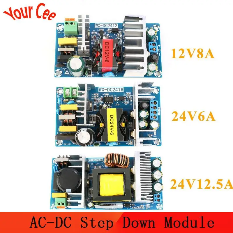 Изолированный переключатель 12V8A 24V6A 24V12.5A модуль питания понижающий