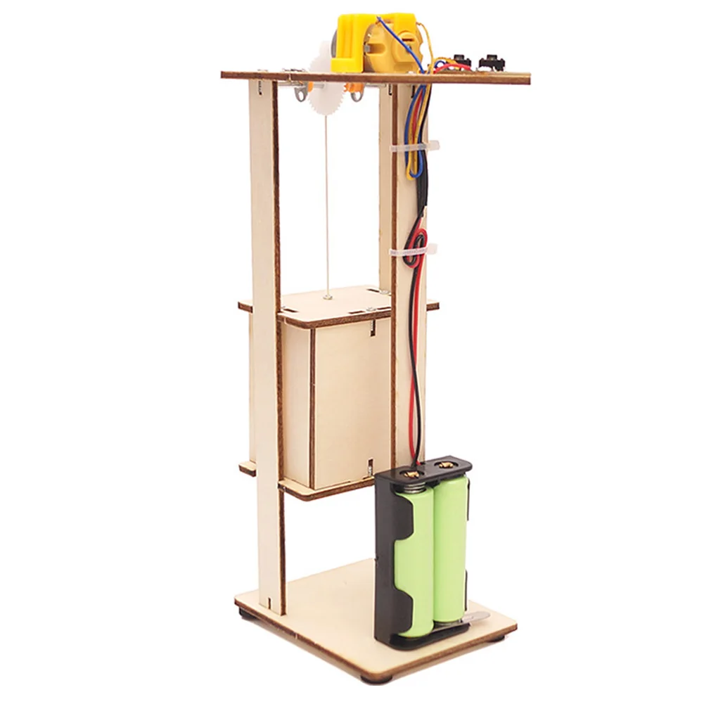  2Pcs DIY Assemble Electric Lift Model Science Experiment Education Kids Toy Intelligence Developmen