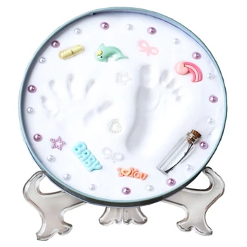

Baby Keepsake Care Air Drying Modeling Colored Clay Handprint Footprint Imprint Kit Casting