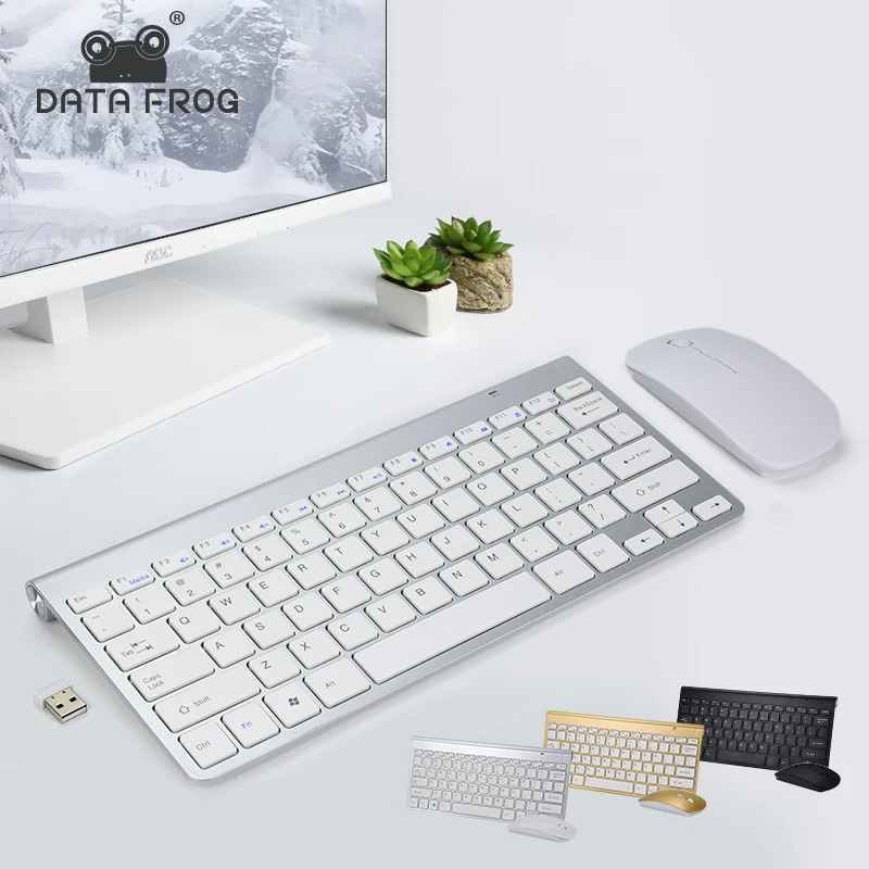 Sapo de Dados Teclado sem Fio Portátil para Ios Conjunto para Mac Caixa de tv Fontes de Escritório Android Mini Teclado Mouse – Notebook pc 2.4g
