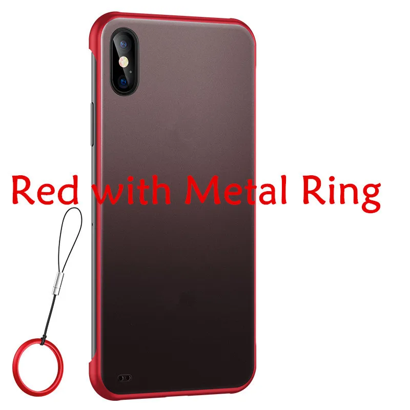 Роскошный Бескаркасный чехол для Oppo Reno 2 Z RENO 10X Zoom Прозрачный чехол для Oppo Realme Q C2 X 3 Pro Realme 1 2X2 XT Жесткий Чехол для ПК - Цвет: Red with Ring