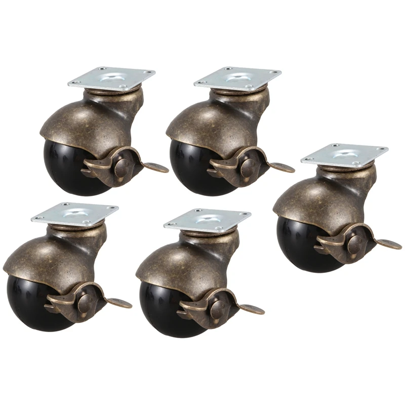5Pcs Flat Bottom Plate with Brake Wheels and Casters Are Used to Move Coffee Tables Office Chairs Cabinets Drying Racks green an |