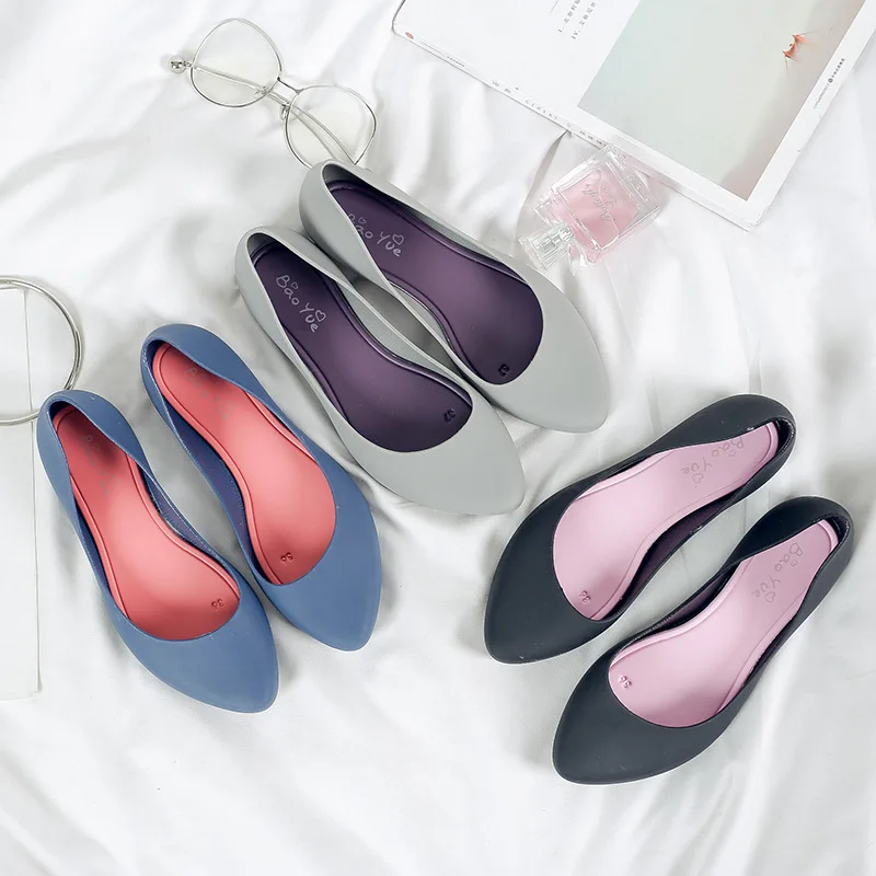 

Women's Sandals Adult Flat Rubber Shoes Shoe Cover Pointed-Toe Low Top Hollow out Maternity Shoes Spring And Autumn Moccosins Nu
