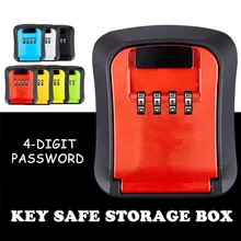 Caja de almacenamiento segura para llaves de coche, organizador secreto oculto montado en la pared con combinación de 4 dígitos, cerradura con contraseña, seguro