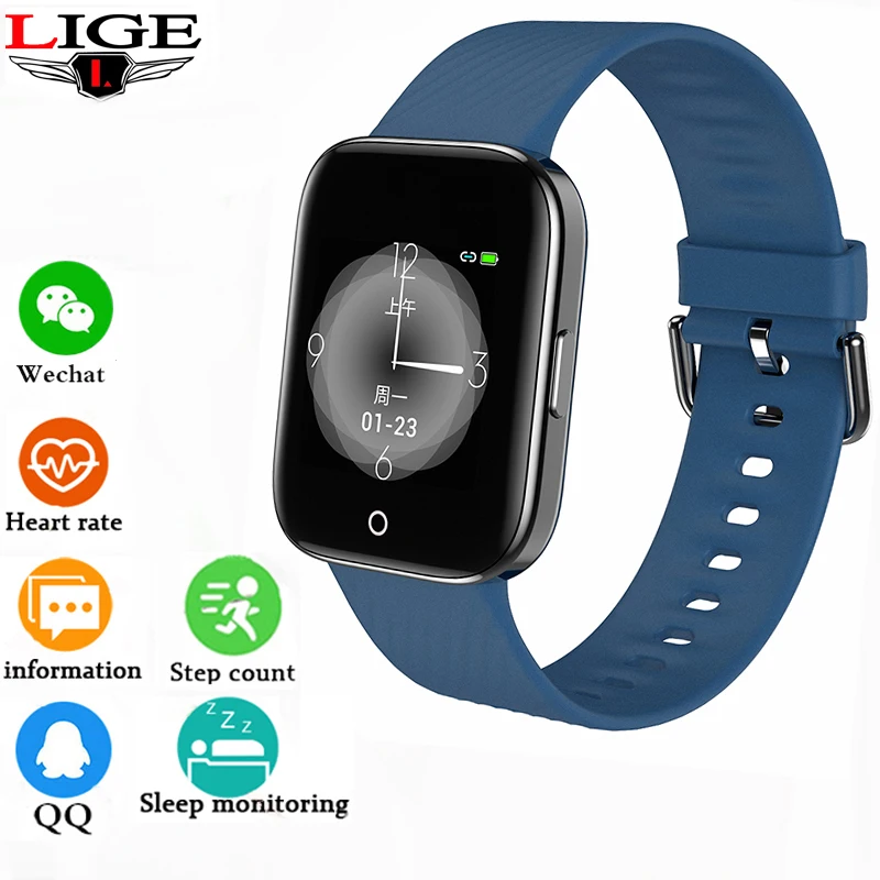 

LIGE 2020 New Color OLED Smart Watch Men For Android Heart Rate Blood Pressure Fitness Tracker IP68 Waterproof Sport Smartwatch