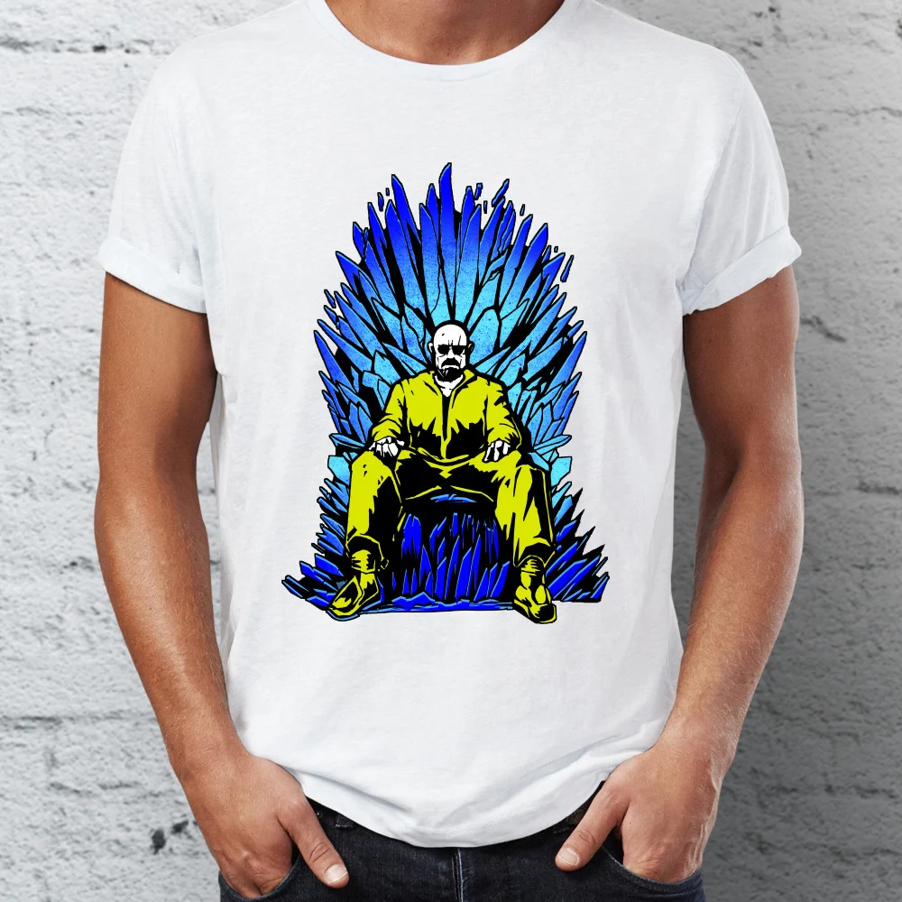 

Marvel Men T Shirts Throne of Blue Ice Breaking Bad Heisenberg Tee Summer/Autumn O-neck T-shirts For Adult