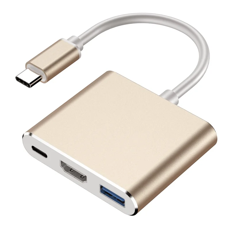 

Type C USB 3.1 to USB-C HDMI USB 3.0 Adapter 3 in 1 Hub For Apple Macbook Lot Can Charge Laptop Or Mobile Phones