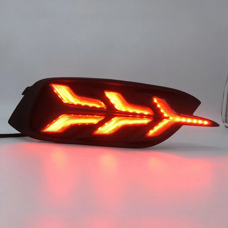Задний бампер светильник для Honda Civic Красный Светодиодный отражатель фонарь стоп-сигнала парковки Предупреждение ночной осветительный противотуманный(черный+ красный