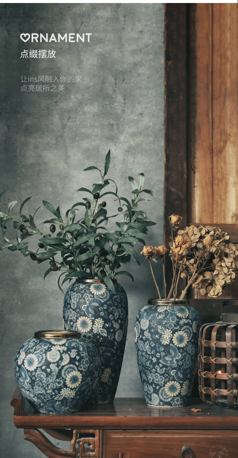 azul e branco vaso europeu chinês flor