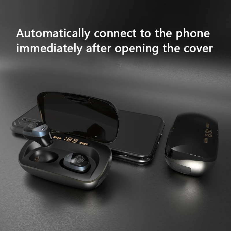 TWS T3X Smart Touch Bluetooth 5,0 наушники-вкладыши, беспроводные наушники, светодиодный цифровой дисплей, наушники с зарядным устройством 3200 мАч