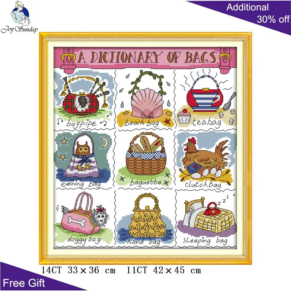 Joy Sunday сумки рукоделие J260 14CT 11CT Счетный и штампованный домашний декор сумки для рукоделия вышивка крестиком наборы
