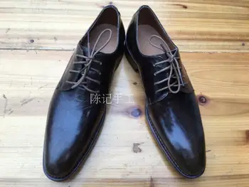 

Zapatos Hombre Handmade Business Pointed-toe Low-top Calf Skin Calfskin Sole Leather Sapatos Masculino Derby Shoes Cow Leather