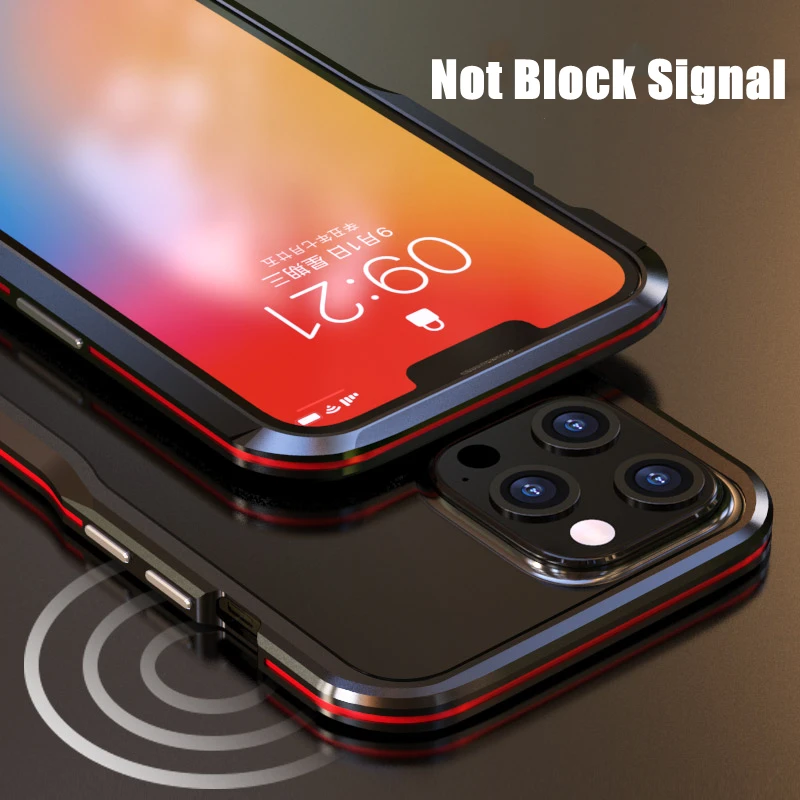 Luphie For iPhone 13 Mini 13 Pro Shockproof Armor Metal Bumper Irregularly Aluminum Case Cover For iPhone 13 Pro Max Case