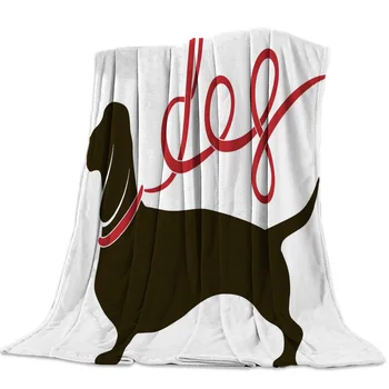 

Dachshund Dog Cartoon Spring and Autumn Soft Flannel Blanket Office Siesta Blanket Sofa Bed Blanket