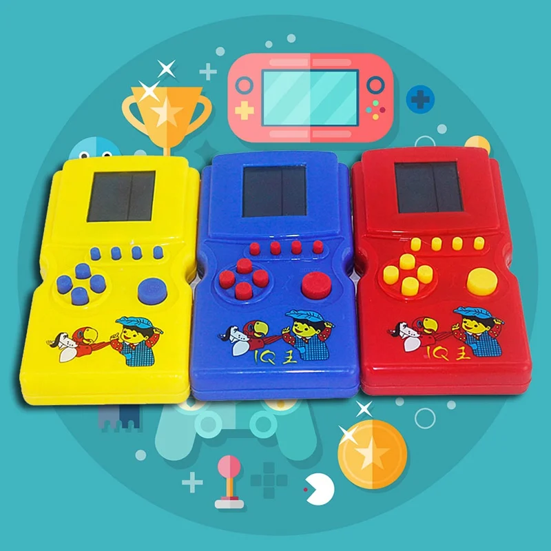 Классическая портативная игровая машина кирпичная игра детская игровая машина с воспроизведением музыки без батареи-Случайные цвета