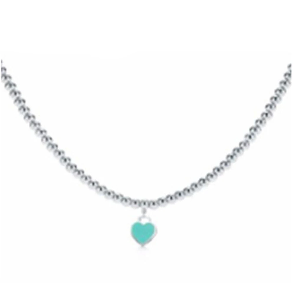 XL TFB Original TIFF 925 Sterling Silver Classic Love Double Love Key Model Necklace Pendant Elegant Jewelry Woman Girl Gift