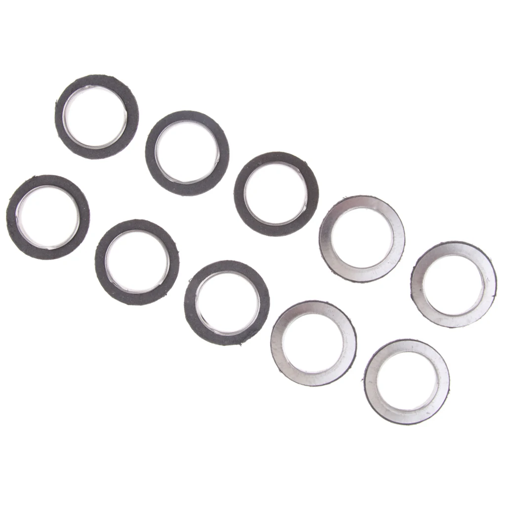 10x Metal Motorcycle Exhaust Pipe Gasket Rings for Yamaha 100cc/150cc/125cc Scooters ATV