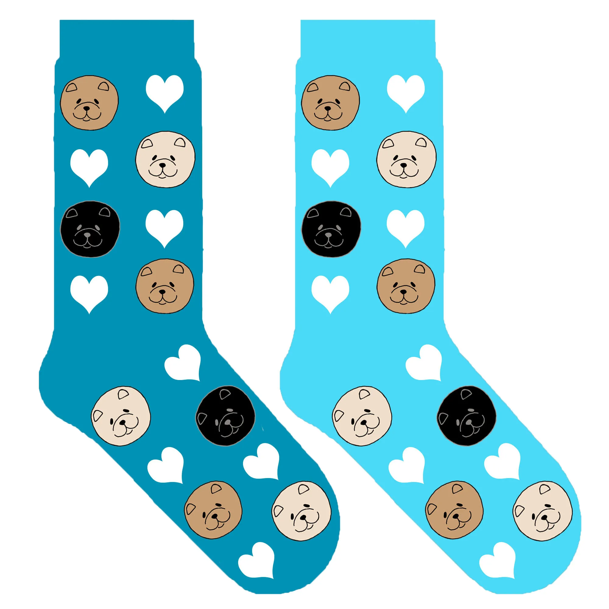 

novelty chow chow dog crew socks for women cute fun heart doggie ORIGINAL puppy dog themed gift 50 pair/lot EU 38-44 / EU 35-39