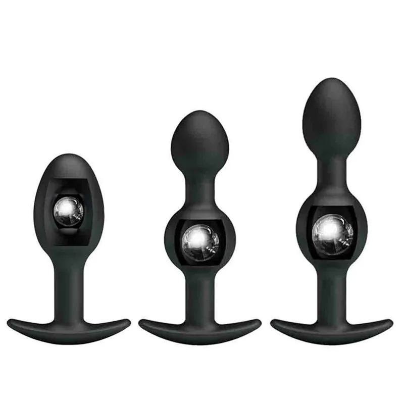 Dingye Adult Pleasure Anal Beads Silicone Plug Butt Metal Ball Inside Prostate Massager Female Masturbator Sex Toys |