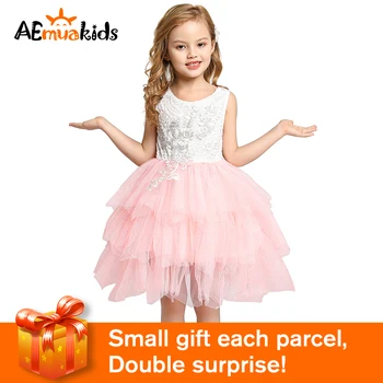 

Elegant Lace Dress for Girl Children's Clothing Tutu Mesh Kids Party Dress for Girl Clothes Wedding Gown Vestidos Costume ZL