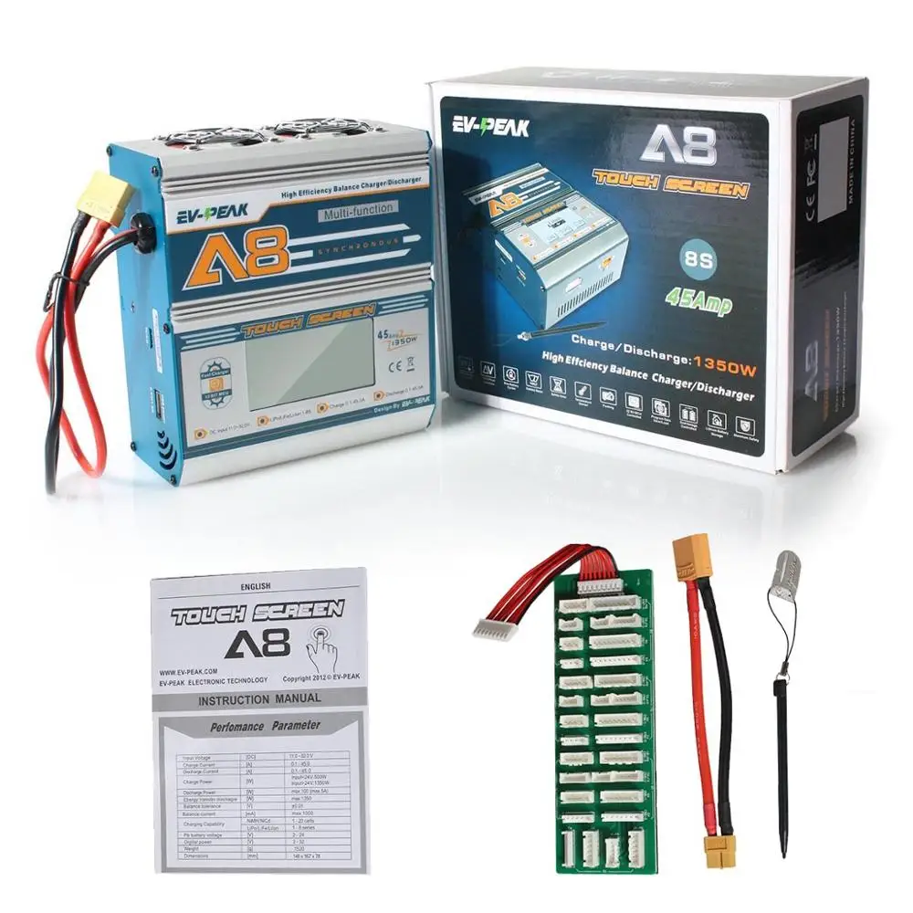 EV PEAK A8 1350 Вт 45A аккумуляторная батарея большой емкости с аккумулятором на 1 8 ячеек