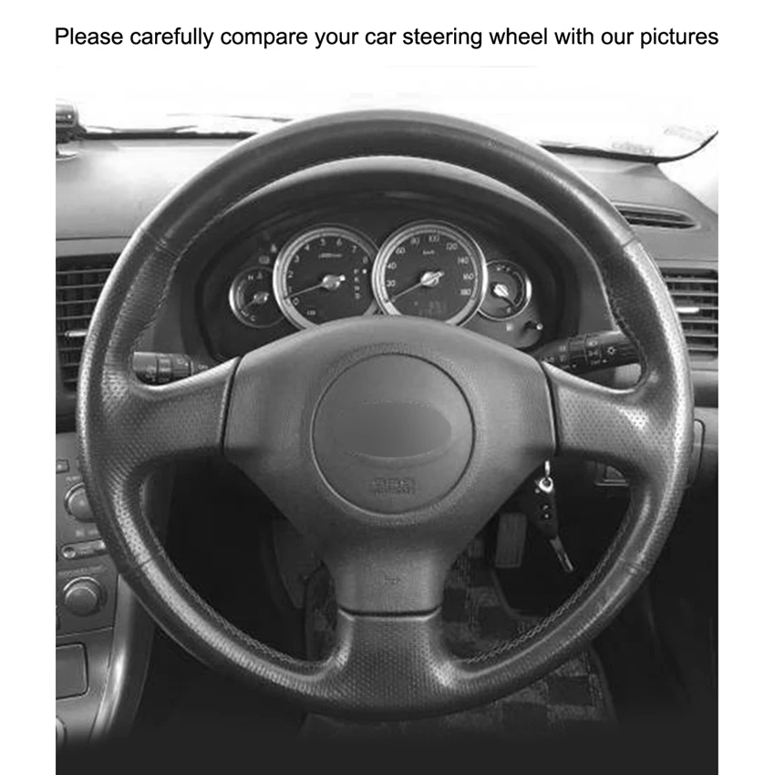 Черный PU искусственная кожа автомобильный чехол на руль для Subaru Forester 2005-2008 Impreza 2005-2007 Impreza WRX(WRX STI