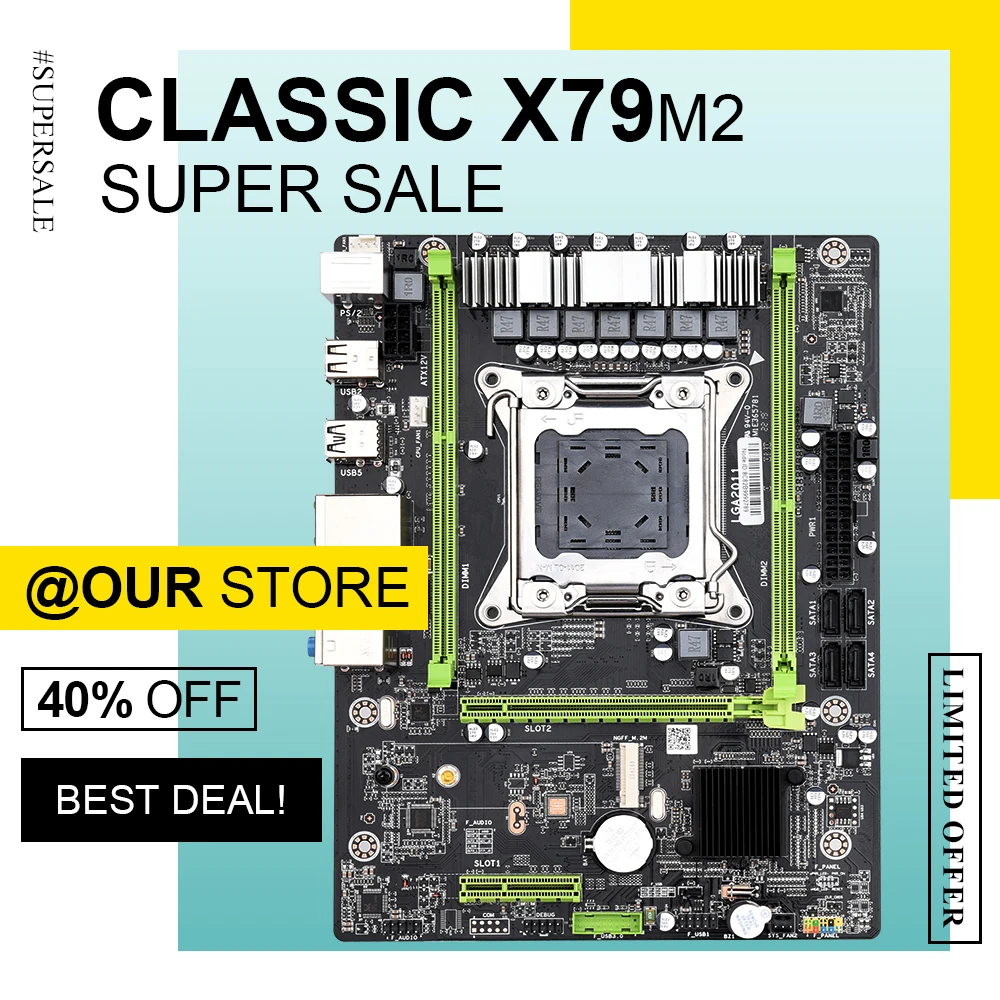 Материнская плата X79 M2 DAIXU LGA2011 M ATX USB2.0 SATA 3 ГБ/сек. PCI E NVME M.2 SSD поддержка памяти REG ECC и