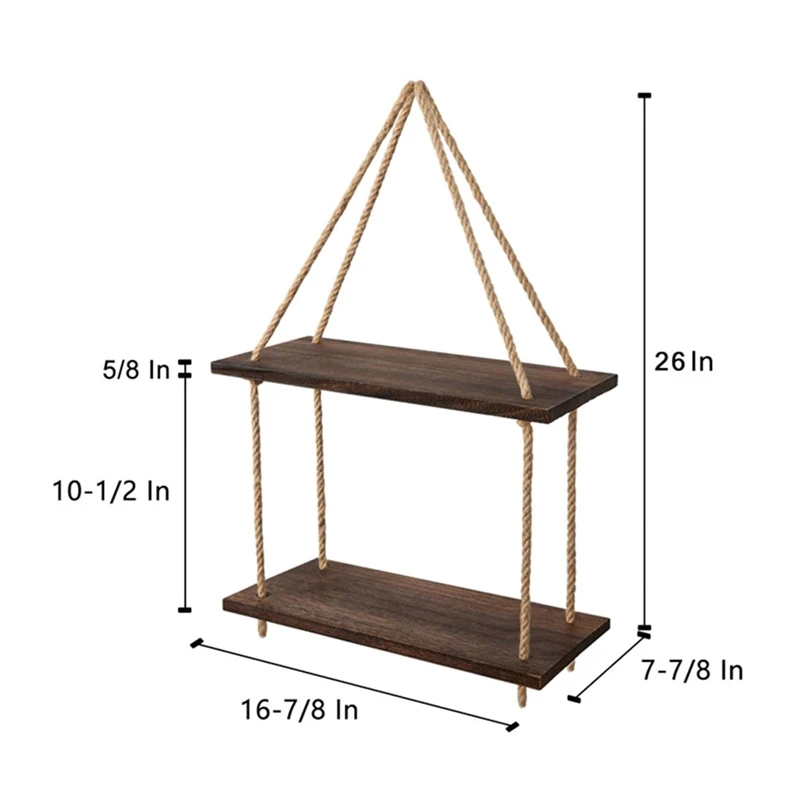 

Practical Decorative Storage Rack Storage Box Retro 2 Layer Wooden Frame Multi-Purpose Rack Display Stand