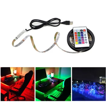 

5V USB Led Lamp RGB Warm White DIY Neon strip Light For Room LED TV Backlight Kitchen Cabinet Tape Diode Ribbon Table led Lights