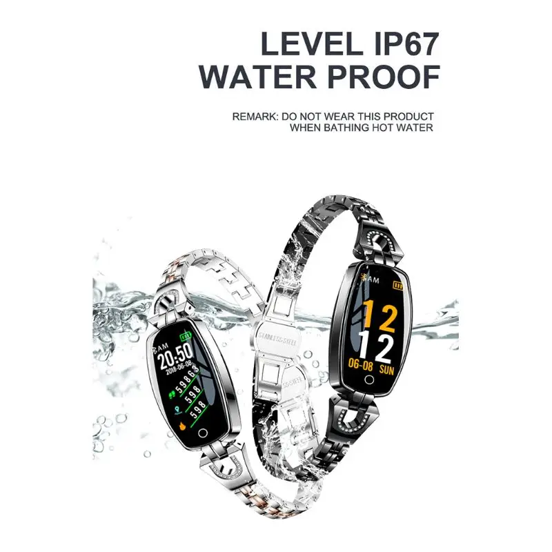 H8 Waterproof Smart Bracelet Women Sports Heart Rate Blood Pressure Monitor Watch Fitness for iOS and Android Systems