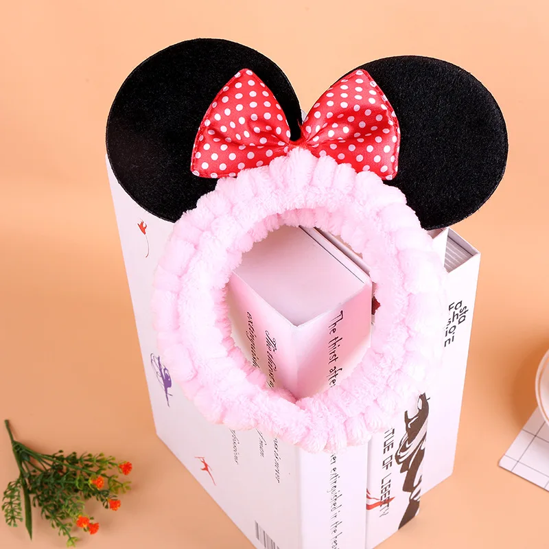 Cute dimicie mickey minnie bow ear wash face hair band mouse cartoon headdress hair Accessories hair band