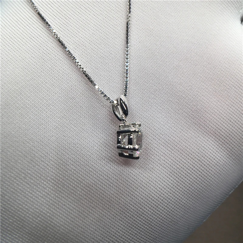 1.5 Carat Lab Diamond Solitaire Pendant Necklace Tibetan Silver S925 Choker Statement Necklace Women Gift Fashion Jewelry
