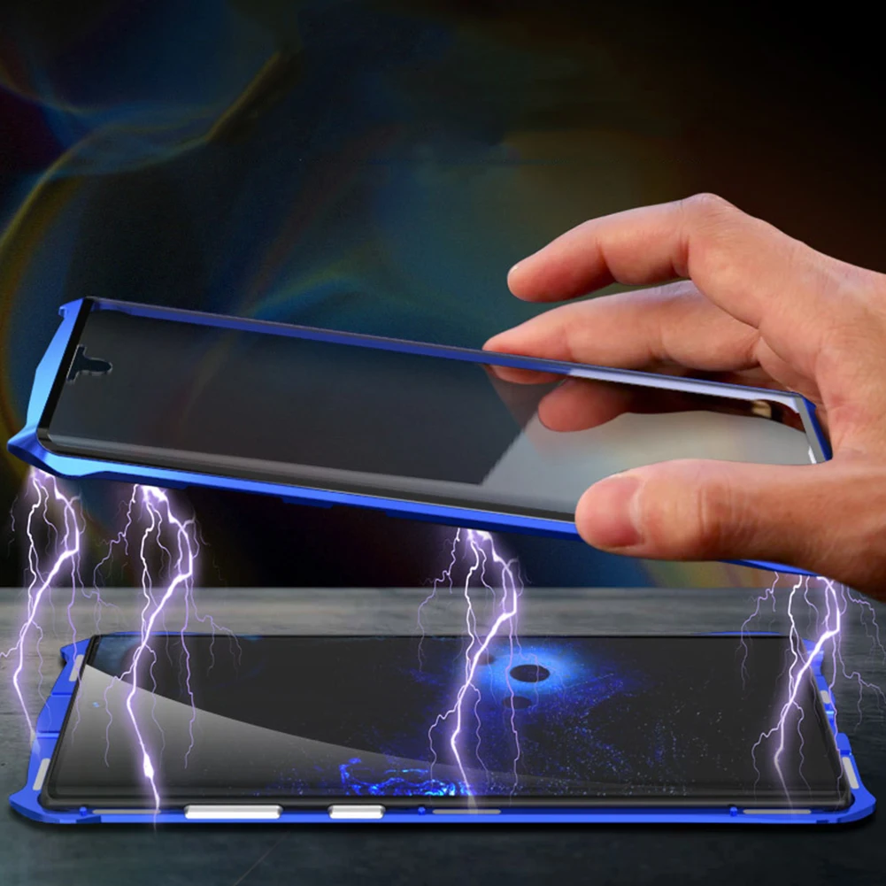 Чехол-бампер с магнитной адсорбцией для iPhone 11 Pro Max, двусторонний чехол из закаленного стекла для samsung Note 10 Plus