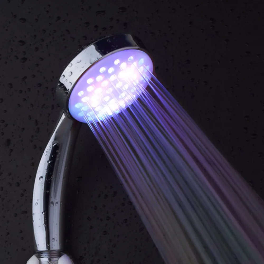 Романтический автоматические волшебные 7 цветов 5 светодиодный свет передачи осадков Насадки для душа с закругленным носком для воды Аксессуары для ванной комнаты