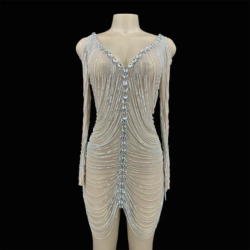 

Яркий прозрачный комбинезон Стразы с длинными рукавами сексуальные леггинсы с камнями сценическая одежда для выступлений цельный костюм комбинезон