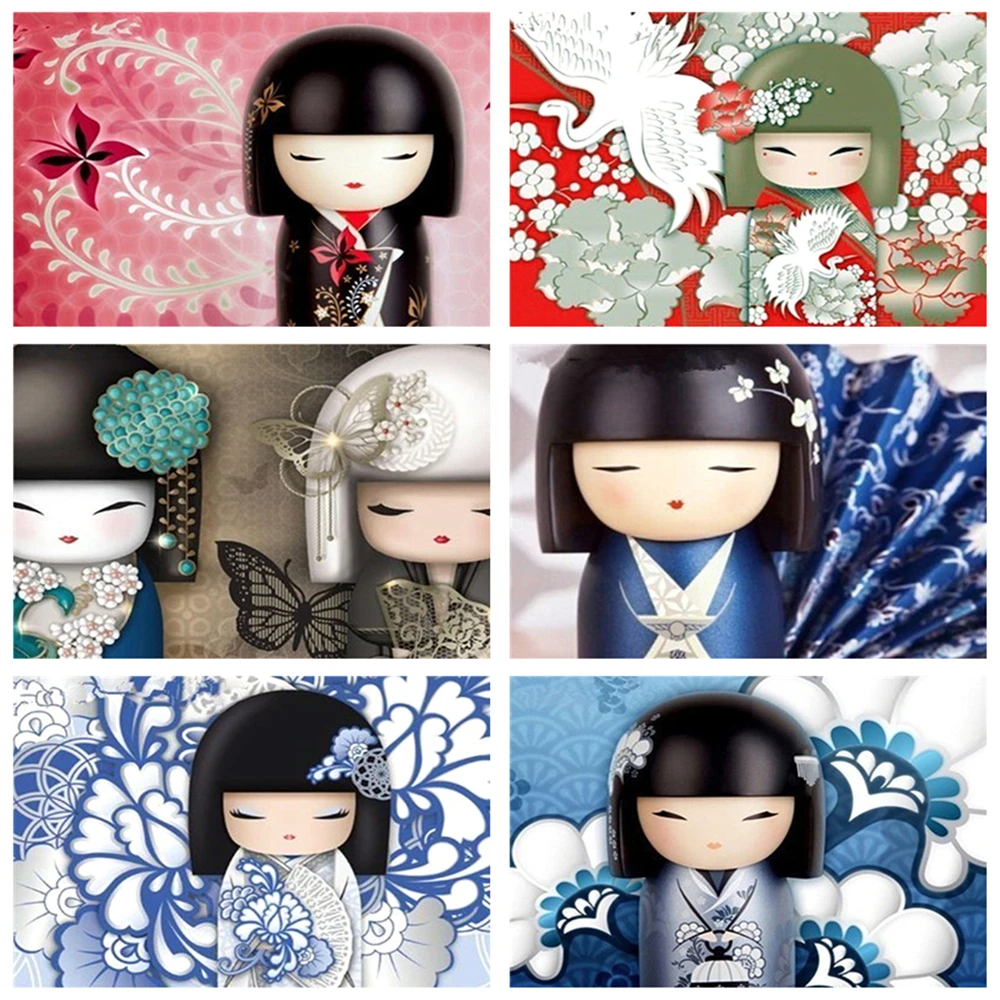 Diamond Painting Kimono Girl 5D DIY Full Drill Square/Round Cartoon Paint with Art Wall Home Decoration For Christmas | Дом и сад