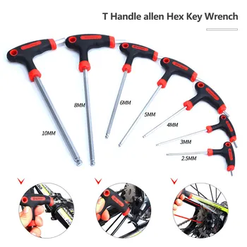 

T Handle allen Hex Key Wrench 2.5-10mm Hexagon Spanner Ball Head Wrench T-Handle Screws Hardware Bike Repair tools