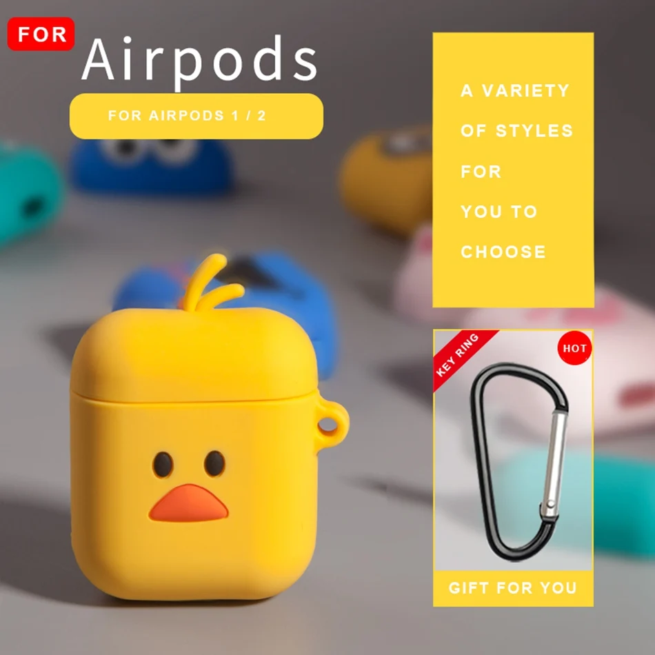 Чехол для наушников для Airpods, силиконовый чехол с милой мультяшной мышкой, чехол для наушников для Apple Airpods 2, чехол для наушников, аксессуары, кольцо - Цвет: 19V