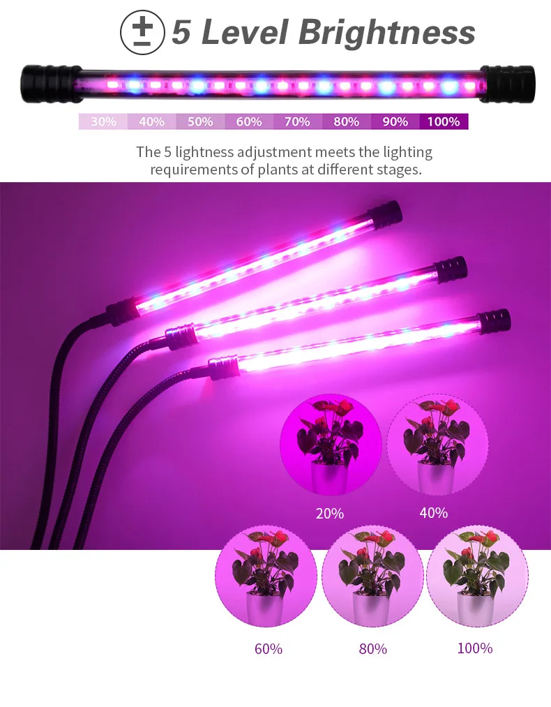 Usb лампы для выращивания светодиодный светильник AC85-265V полный спектр растительный светильник ing Fitolampy F или растения цветы выращивание рассады