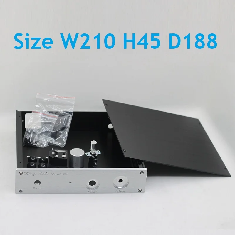 Mini Size W210 H45 D188 Headphone AMP PUS Chassis DIY Aluminum Power Amplifier Cases Rear Classic Eearphone Box 2204E