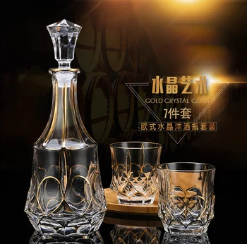 

Whiskey Decanter And Glasses Bar Set, Includes Whisky Decanter And 6 Cocktail Glasses - 7 Piece Set 200903-09
