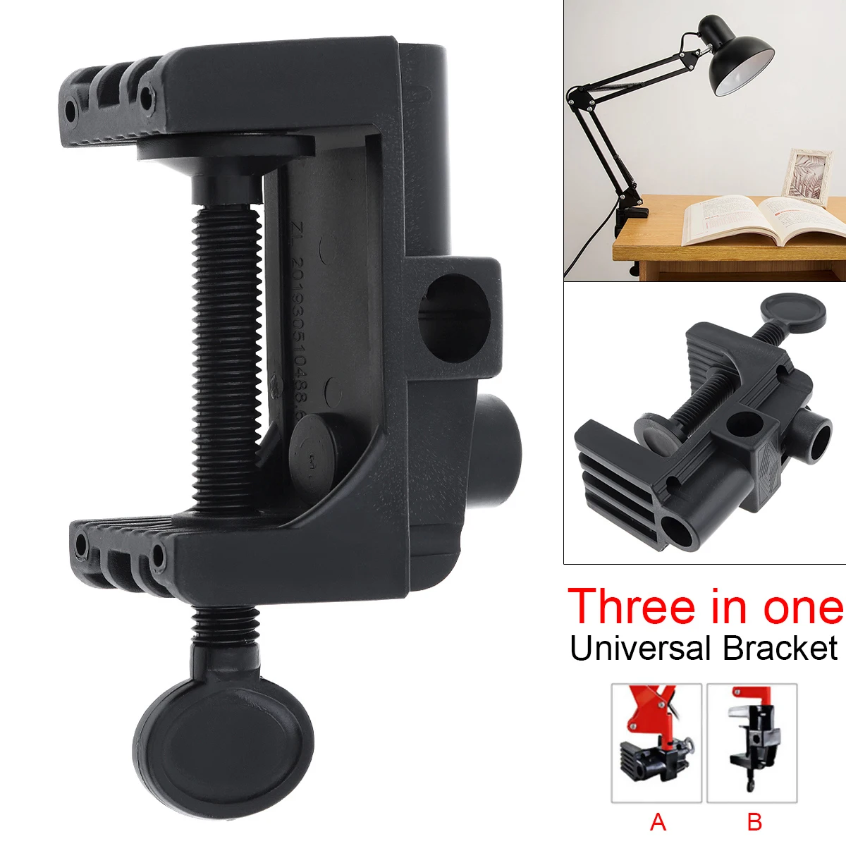 SecurityIng Desk Lamp Clip Universal Bracket Clamp Accessories Fixed Metal Fittings Screw Camera Flash Holder for Mic Desk Lamp andoer speedlite flash trigger universal