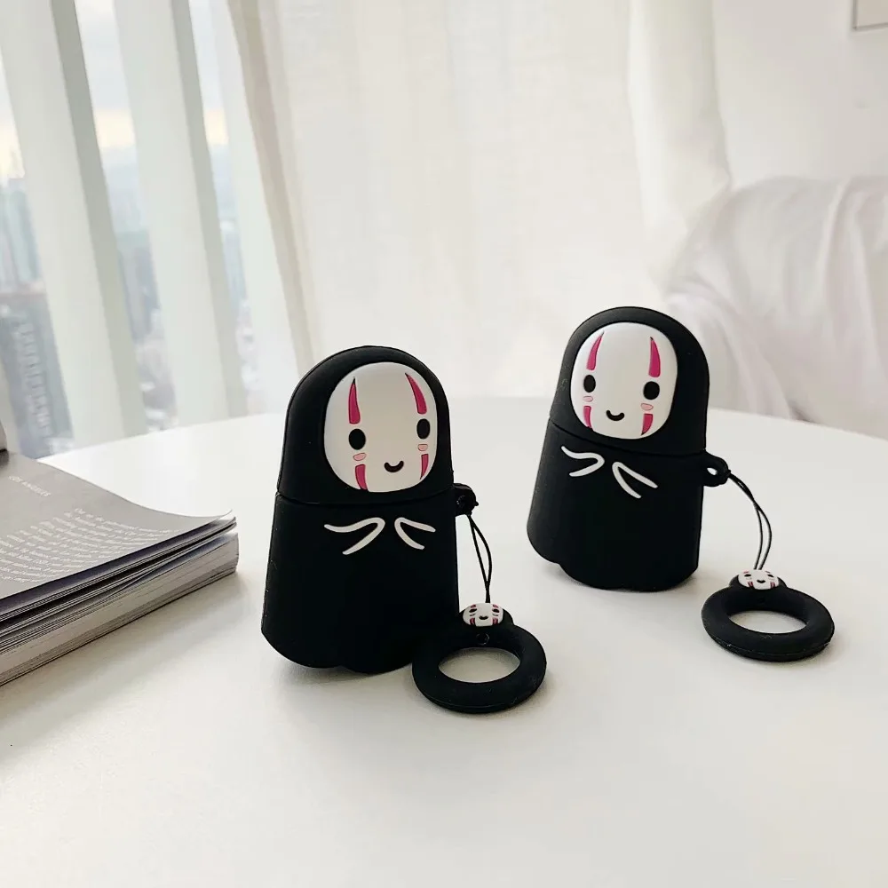 Для Apple AirPods Безликий человек чехол 3D Милый Kawaii аниме мультфильм нет лица человек беспроводные наушники защитный чехол для Airpods 2