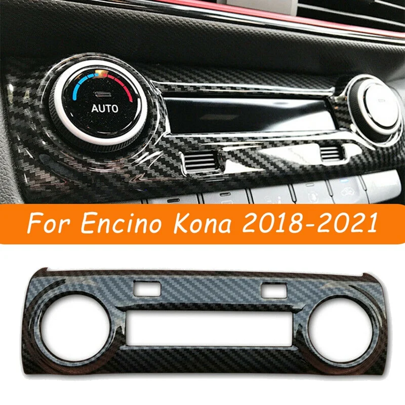 Carbon Fiber Central Console AC Switch Panel Cover Trim Decoration for Hyundai Encino Kona 2018-2021 | Автомобили и мотоциклы