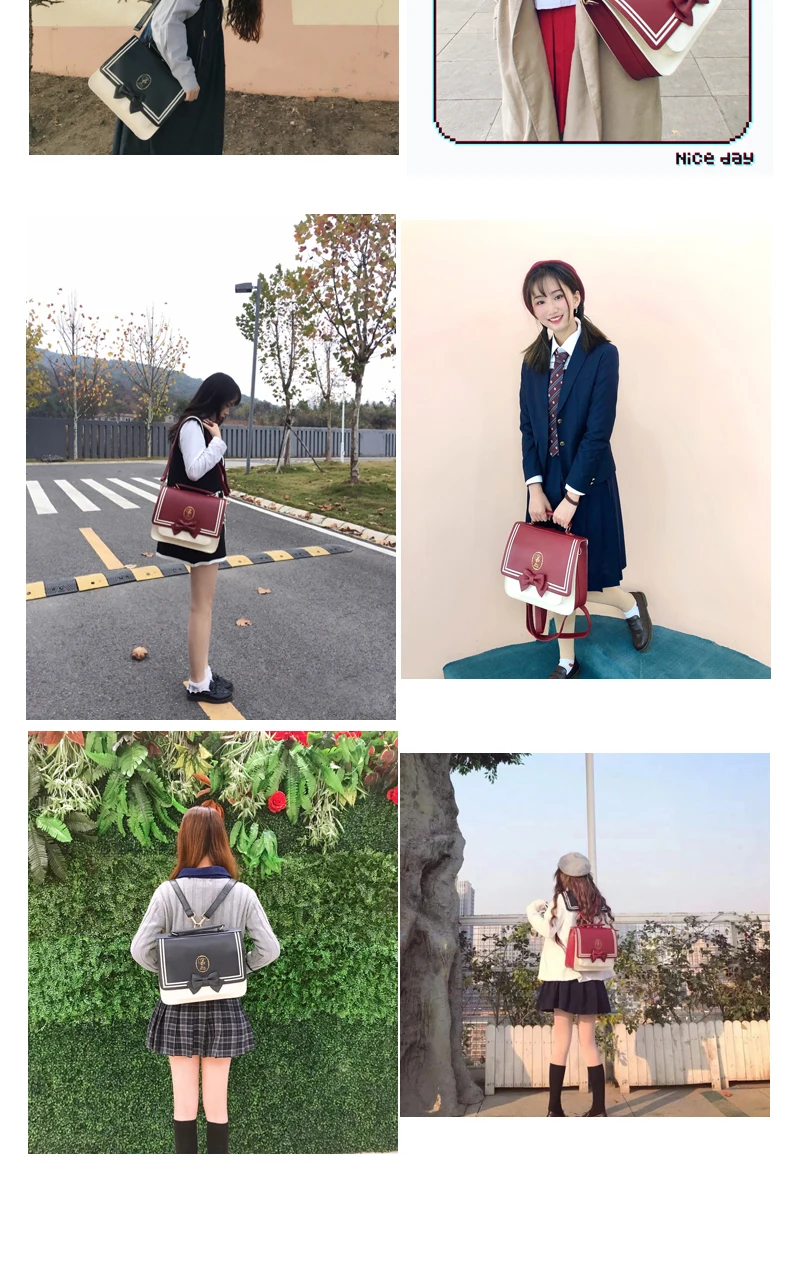 New Retro Printing Leather Backpack Kawai Women Handbag Lolita Shoulder Bag Cross Bag PU Material School Bags For Teenager Girls stylish rucksack